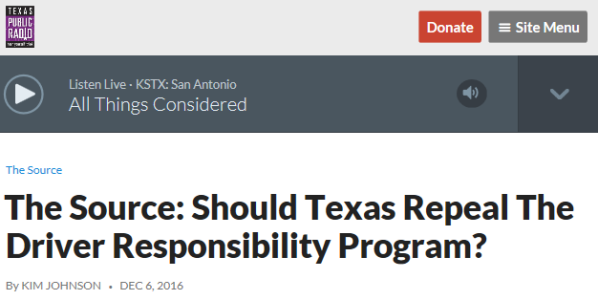 The Source: Should Texas Repeal The Driver Responsibility Program?