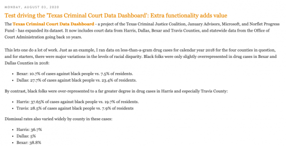 Test driving the 'Texas Criminal Court Data Dashboard': Extra functionality adds value