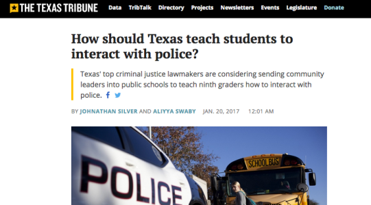 How should Texas teach students to interact with police?