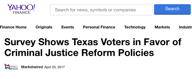 Survey Shows Texas Voters in Favor of Criminal Justice Reform Policies