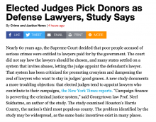 Elected Judges Pick Donors as Defense Lawyers, Study Says