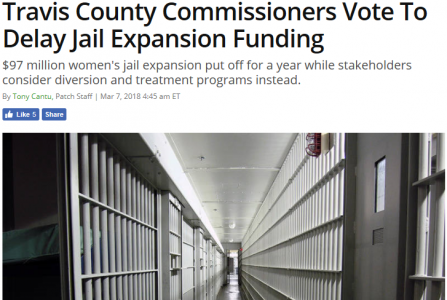 Travis County Commissioners Vote To Delay Jail Expansion Funding