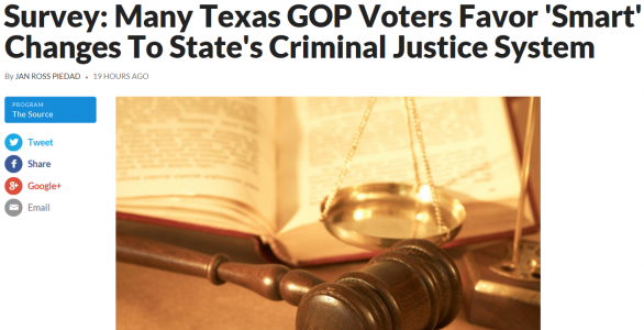 Survey: Many Texas GOP Voters Favor 'Smart' Changes To State's Criminal Justice System 