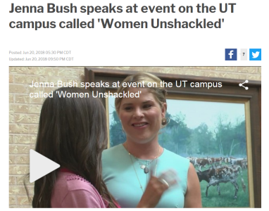 Jenna Bush speaks at event on the UT campus called 'Women Unshackled'