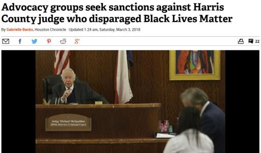Advocacy groups seek sanctions against Harris County judge who disparaged Black Lives Matter