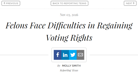Felons Face Difficulties in Regaining Voting Rights
