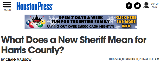 What Does a New Sheriff Mean for Harris County?