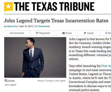 John Legend Targets Texas Incarceration Rates