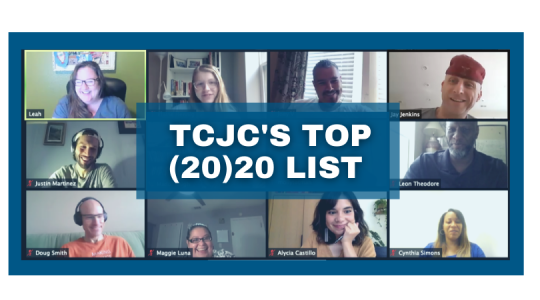 Screengrab from TCJE team Zoom call