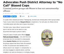 Advocates Push District Attorney to “No Call” Biased Cops