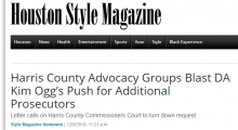  Harris County Advocacy Groups Blast DA Kim Ogg’s Push for Additional Prosecutors
