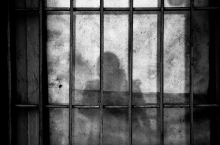 Shadow on wall behind prison bars, via Ye Jinghan, Unsplash, Harvard Political Review