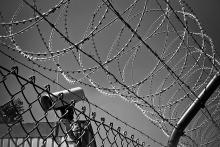 Barbed wire in black and white